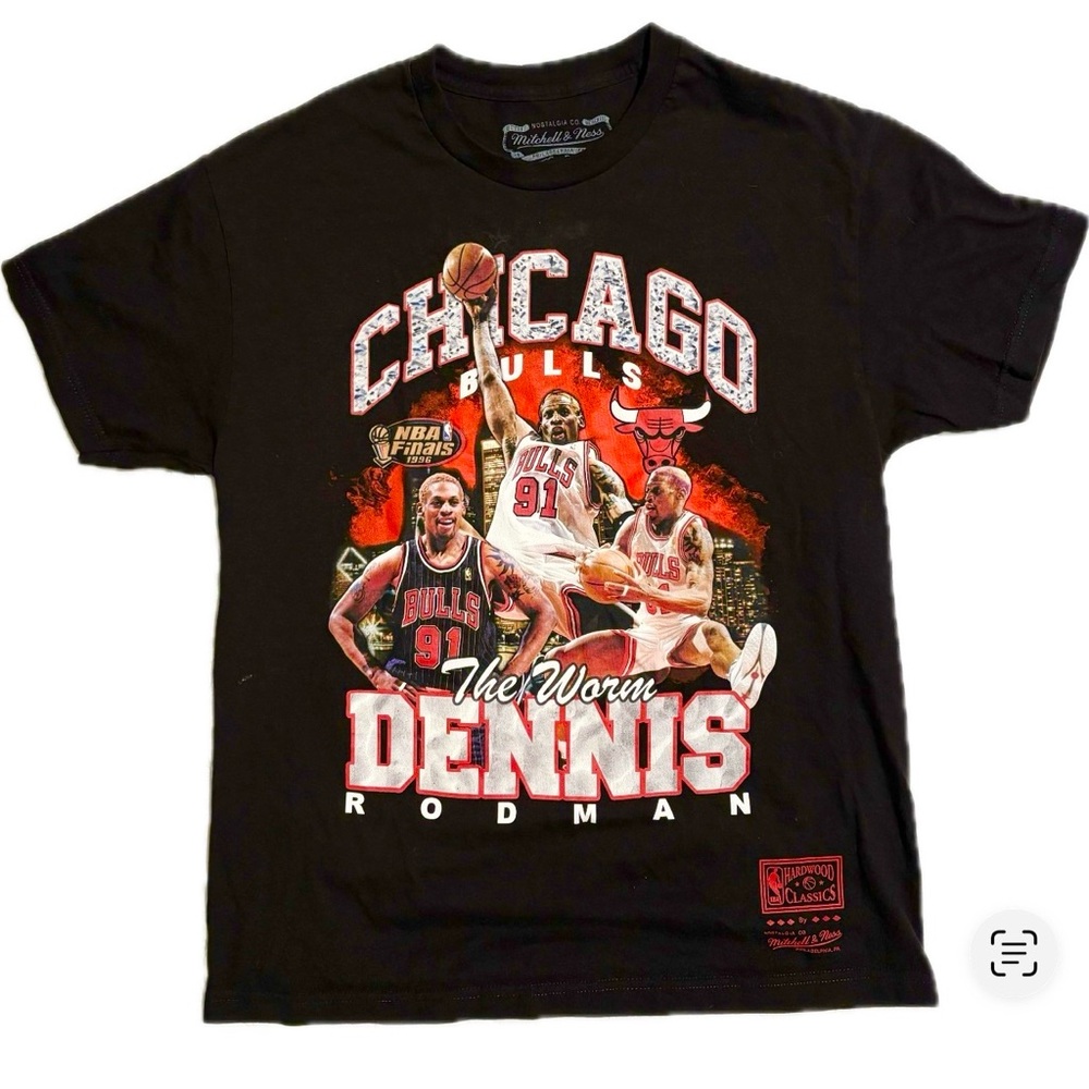 Mitchell & Ness Dennis Rodman Chicago Bulls Black Retired Player T-Shirt
